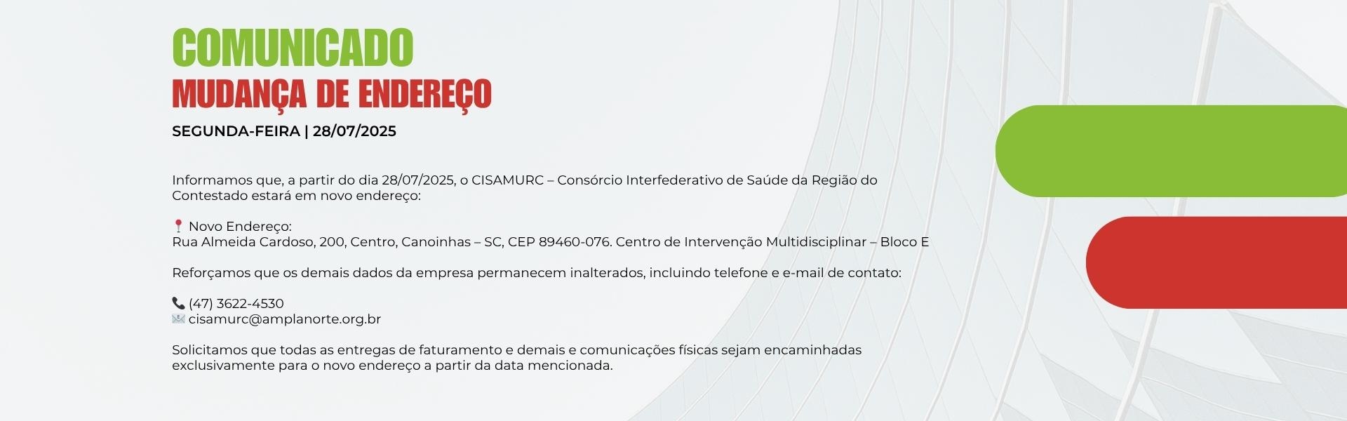 Mudança de endereço